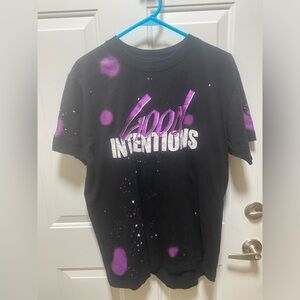 FWRD DENIM "Good Intentions" 2X T-Shirt Black Purple Splatter Paint Graphic Tee